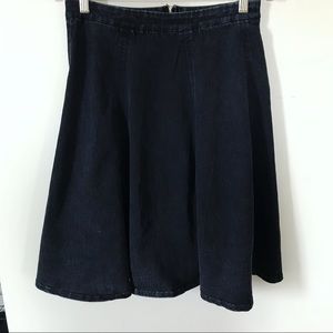 Denim black midi skirt